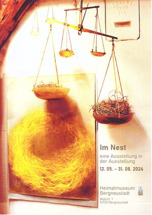 Plakat Ausstellung Im Nest 12.05.-31.08.2024